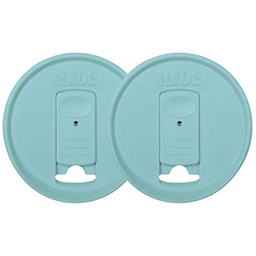 iLids Mason Jar Drink Lid, Regular Mouth, Seafoam, 2-Pack - Image 1