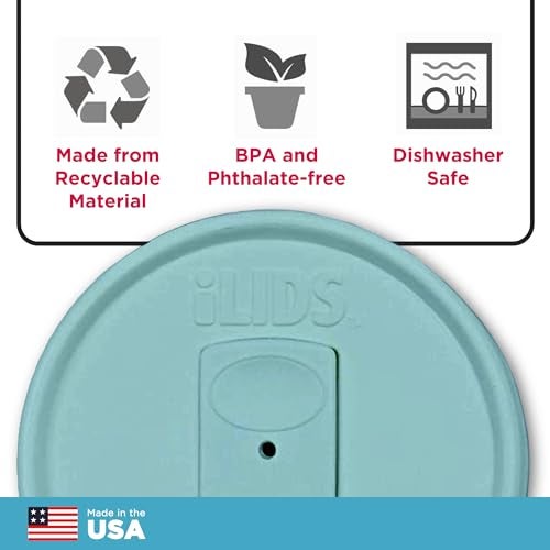 iLids Mason Jar Drink Lid, Regular Mouth, Seafoam, 2-Pack - Image 5