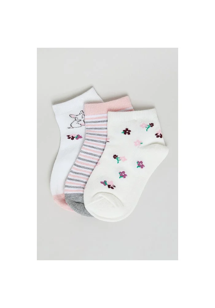 أر أند بي 3 Pack Patterned Ankle Socks