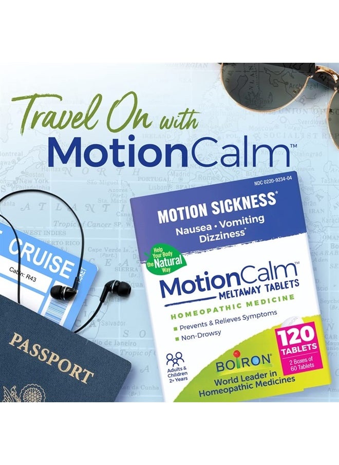Boiron MotionCalm Relief for Nausea, Vomiting, or Dizziness from Motion Sickness, Carsickness, Seasickness, Amusement Rides, and Video Games or VR - Non-Drowsy - 120 Count (2 Pack of 60)  - Image 5