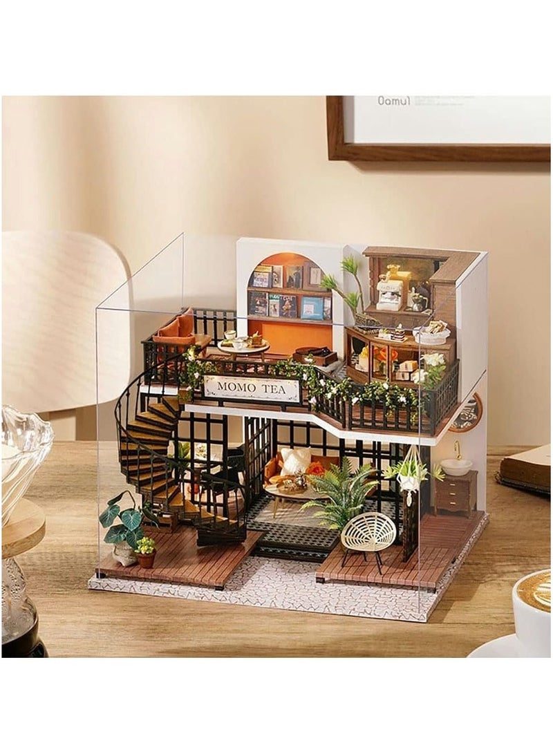 عام مجموعات أثاث مصغر، مجموعات بيوت دمية خشبية DIY بالإضافة إلى الغبار والموسيقى والرياضات، أفضل هدايا عيد ميلاد، أفكار غرف إبداعية - Image 4