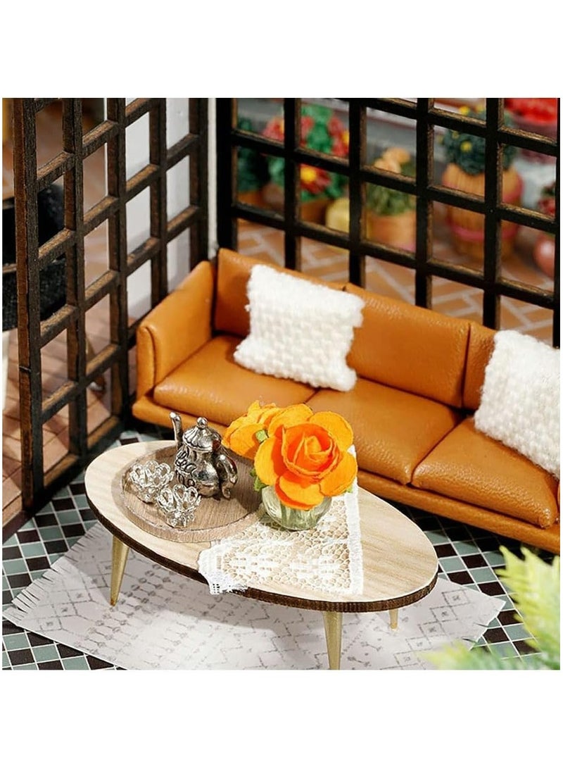 عام مجموعات أثاث مصغر، مجموعات بيوت دمية خشبية DIY بالإضافة إلى الغبار والموسيقى والرياضات، أفضل هدايا عيد ميلاد، أفكار غرف إبداعية - Image 3