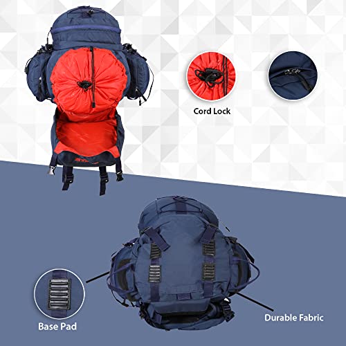 Impulse Captain Waterproof Rucksack Backpack with Rain Cover (Navy Blue, 95 L) - Image 5