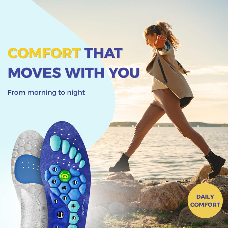 Akusoli Insoles for Woman, Magnetic Shoe Insert, High Arch Support Inserts for Flat Feet, Work Boots Standing All Day, Foot Inserts, Plantillas para Zapatos, Gifts for Women S/M Women 5â€“10 Men 5.5â€“8 - Image 4