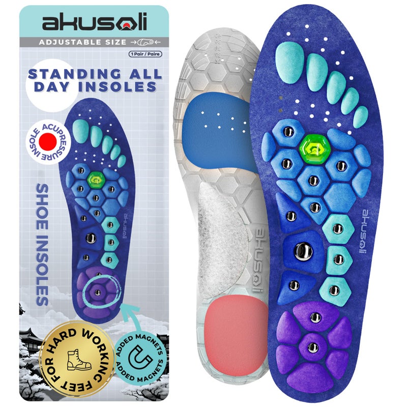 Akusoli Insoles for Woman, Magnetic Shoe Insert, High Arch Support Inserts for Flat Feet, Work Boots Standing All Day, Foot Inserts, Plantillas para Zapatos, Gifts for Women S/M Women 5â€“10 Men 5.5â€“8 - Image 1