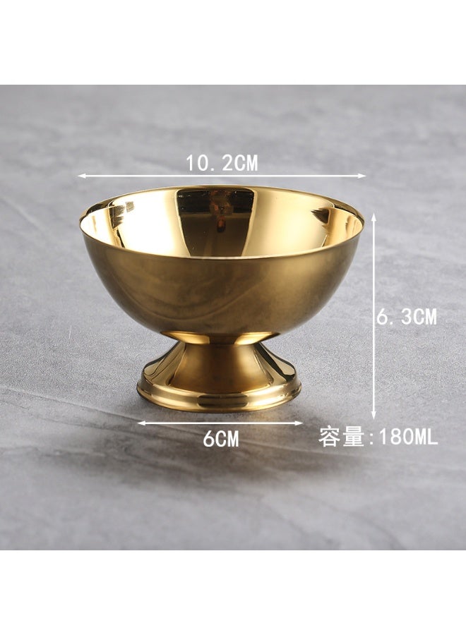 أوليس فيرس  مجموعة كؤوس ذهبية من الستانلس ستيل 304 للزبادي (قطعتان) - 200مل ذات قاعدة + 180مل، صحون تقديم صحية مقاومة للبكتيريا سهلة التنظيف - Image 3