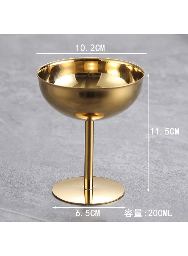 أوليس فيرس  مجموعة كؤوس ذهبية من الستانلس ستيل 304 للزبادي (قطعتان) - 200مل ذات قاعدة + 180مل، صحون تقديم صحية مقاومة للبكتيريا سهلة التنظيف - Image 2
