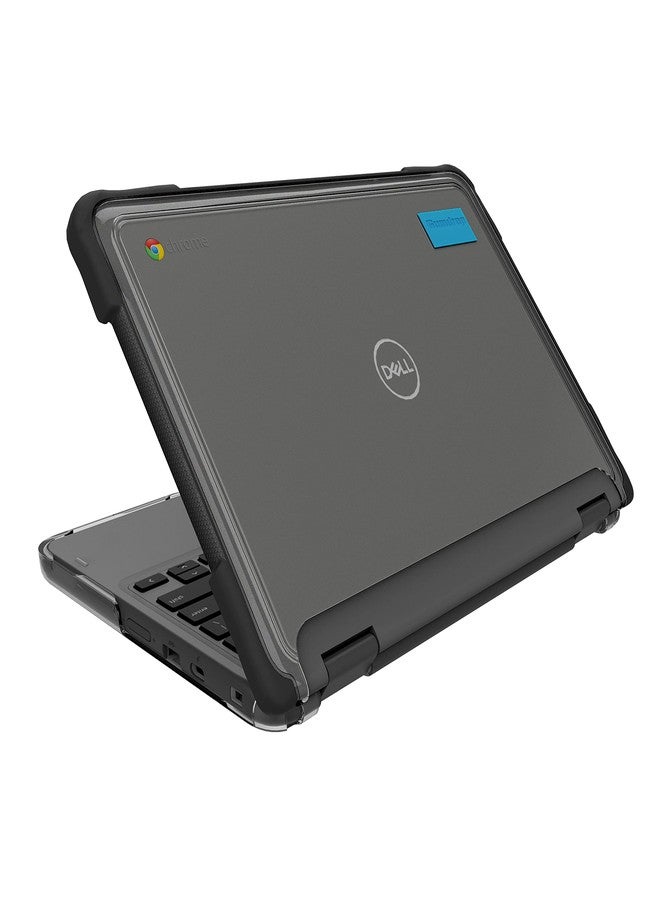 Gumdrop SlimTech Custom Case Fits Dell Chromebook 3120 | 3110 | 3100 (2-in-1) - Lightweight Protection Rubberized Thread on Sides Seamless Asset Tagging Embelishment Friendy for School or Work-Black - Image 1
