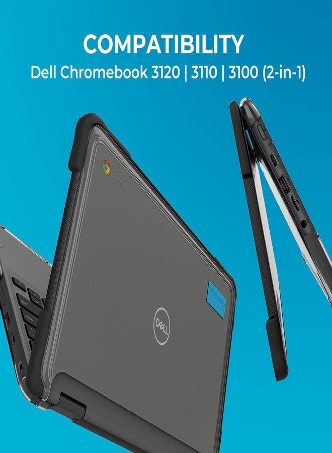 Gumdrop SlimTech Custom Case Fits Dell Chromebook 3120 | 3110 | 3100 (2-in-1) - Lightweight Protection Rubberized Thread on Sides Seamless Asset Tagging Embelishment Friendy for School or Work-Black - Image 2