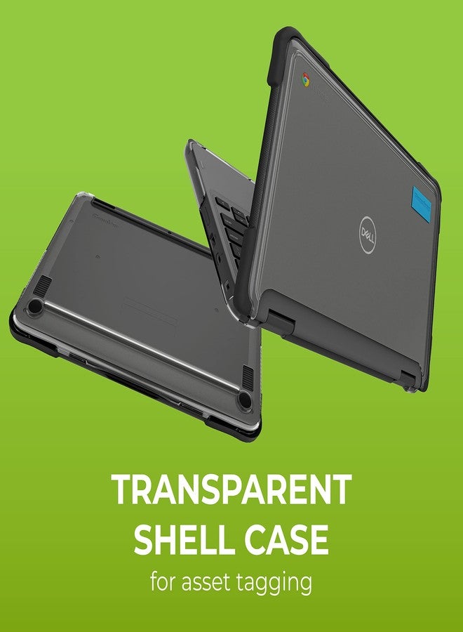 Gumdrop SlimTech Custom Case Fits Dell Chromebook 3120 | 3110 | 3100 (2-in-1) - Lightweight Protection Rubberized Thread on Sides Seamless Asset Tagging Embelishment Friendy for School or Work-Black - Image 4