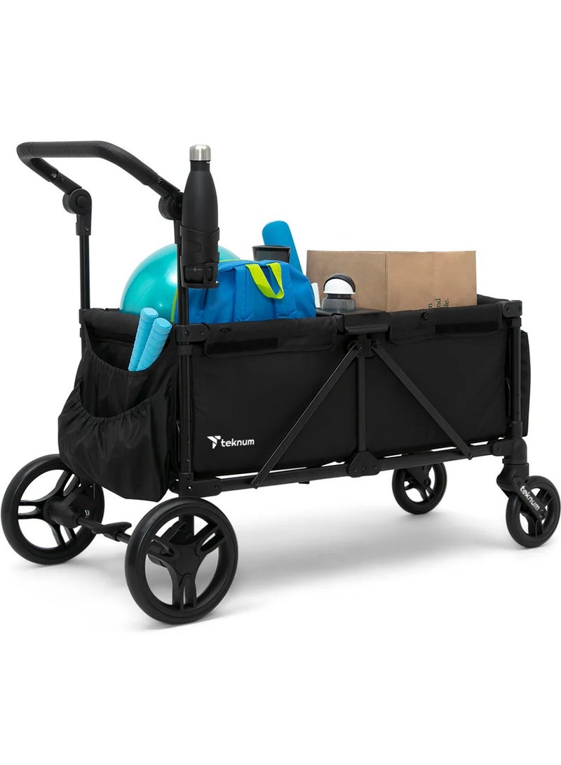 TEKNUM Fellow Wagon Stroller for 2 kids with Snack Tray - Black - Image 4