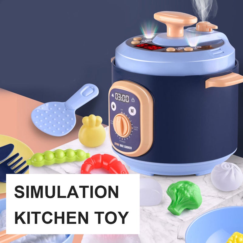 1 Set of Kids Simulation Kitchen Toy Play House Cooking Set with Music And Light - Image 4