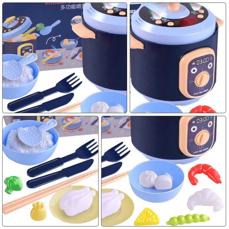 1 Set of Kids Simulation Kitchen Toy Play House Cooking Set with Music And Light - Image 5