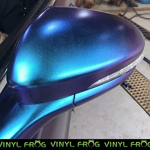 VINYL FROG Chameleon Vinyl Wrap Matte Metallic Vehicle Film Purple to Blue Stretchable Air Release DIY Decals 12"x60" - Image 5