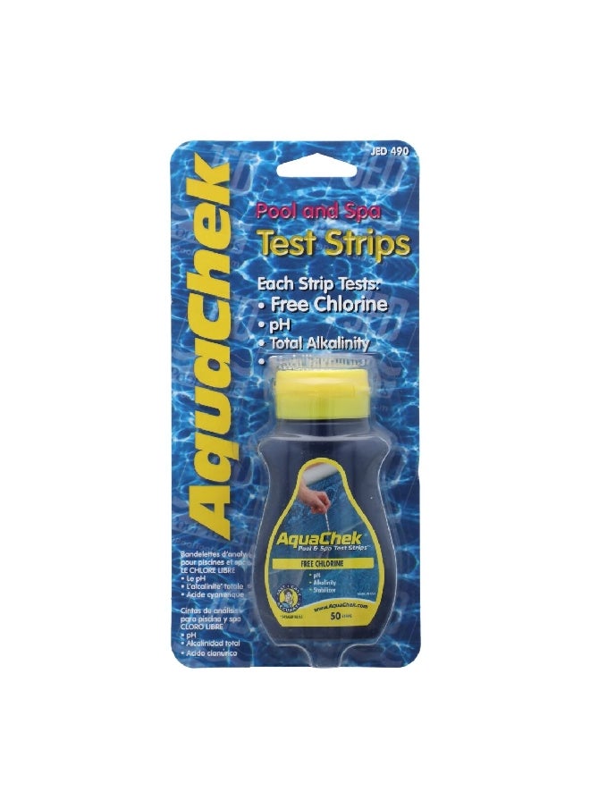 AquaChek - 50-Piece Easy and Fast Pool and Spa Test Strip Set 9.8 x 20.8 x 4 cm 00-AC490 - Image 1