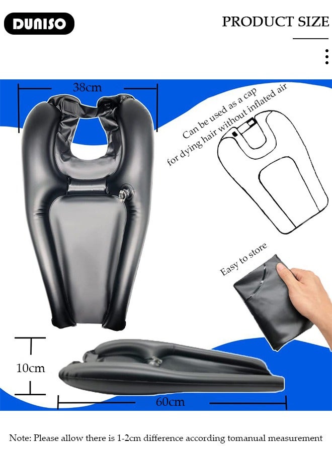 DUNISO Inflatable Shampoo Basin ,Portable Shampoo Bowl Bedside And In Bed,Headset Hair Washing Sink, Lightweight Shampoo Basin At Home For Elderly, Disabled, Pregnant, Injured, Bedridden, Handicap - Image 4