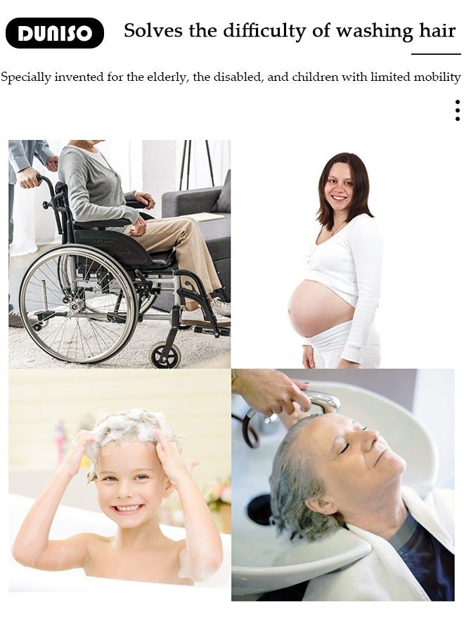 DUNISO Inflatable Shampoo Basin ,Portable Shampoo Bowl Bedside And In Bed,Headset Hair Washing Sink, Lightweight Shampoo Basin At Home For Elderly, Disabled, Pregnant, Injured, Bedridden, Handicap - Image 5