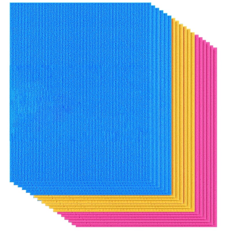 Kuber Industries Sponge Wipes | Washing Wipes Paper Towel | Reusable Sponge Cleaning Cloths for Kitchen | Sponge Wipe Cloths | 18x20 | 18 Piece Set | Multi - Image 1