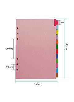Chris.W A5 Size 6-Ring Paper Index Divider Category Page Tab Indexing Cards, Great Personal Planner/Notebook/Loose Leaf Binders/Reposrts Accessories, 1 Set Of 12 Tabs  - Image 3