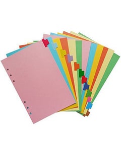 Chris.W A5 Size 6-Ring Paper Index Divider Category Page Tab Indexing Cards, Great Personal Planner/Notebook/Loose Leaf Binders/Reposrts Accessories, 1 Set Of 12 Tabs  - Image 1