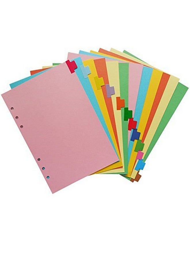 Chris.W A5 Size 6-Ring Paper Index Divider Category Page Tab Indexing Cards, Great Personal Planner/Notebook/Loose Leaf Binders/Reposrts Accessories, 1 Set Of 12 Tabs  - Image 1