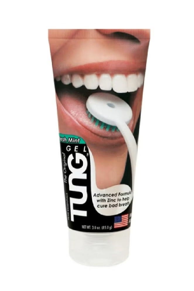 Tung Fresh Mint Tongue Cleaning Gel Paste Advanced Formula With Zinc To Remove Bad Breath Odor Eliminator Use With Tongue Brushes & Scrapers Size 85Grams - Image 1