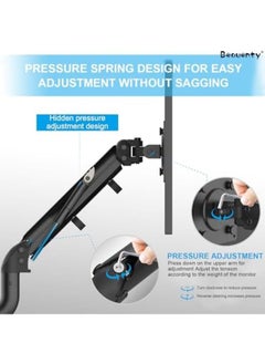 Beauenty 17 32 Inch Single Monitor Stand Adjustable Gas Spring Desk Mount Stand With Cable Management Heavy Duty Computer Monitor Stand 360 Rotating Monitor Arm For Computer Screen Single Arm  - Image 3