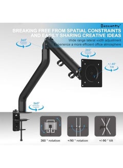 Beauenty 17 32 Inch Single Monitor Stand Adjustable Gas Spring Desk Mount Stand With Cable Management Heavy Duty Computer Monitor Stand 360 Rotating Monitor Arm For Computer Screen Single Arm  - Image 2