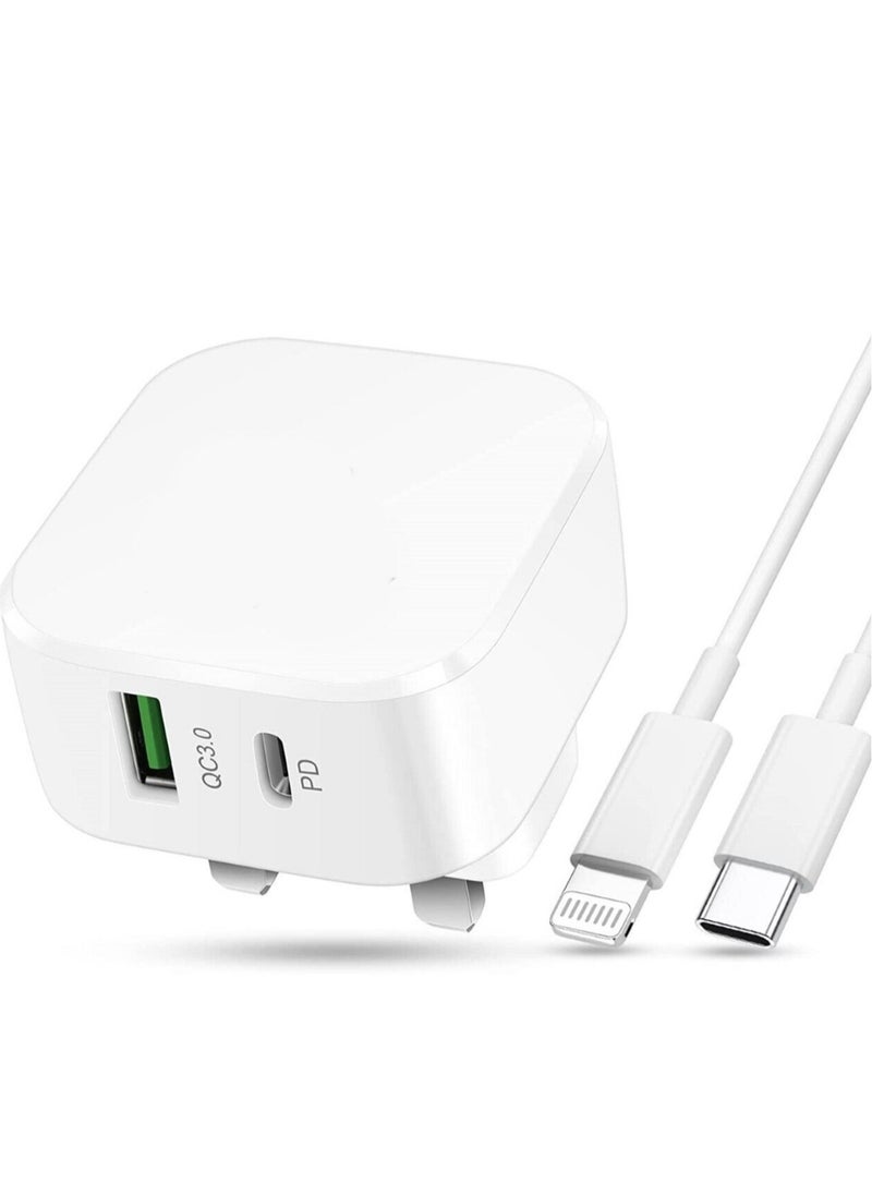 ELTRAZONE - FOR SAMSUNG GALAXY Z FLIP4 20W PD SUPER FAST CHARGER USB-C DUAL PORT UK PLUG - Image 1