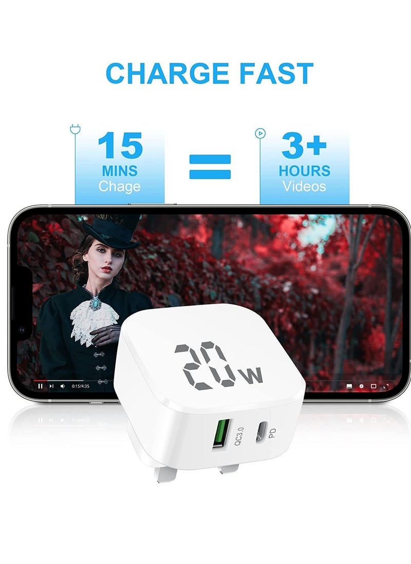 ELTRAZONE - FOR SAMSUNG GALAXY Z FLIP4 20W PD SUPER FAST CHARGER USB-C DUAL PORT UK PLUG - Image 1