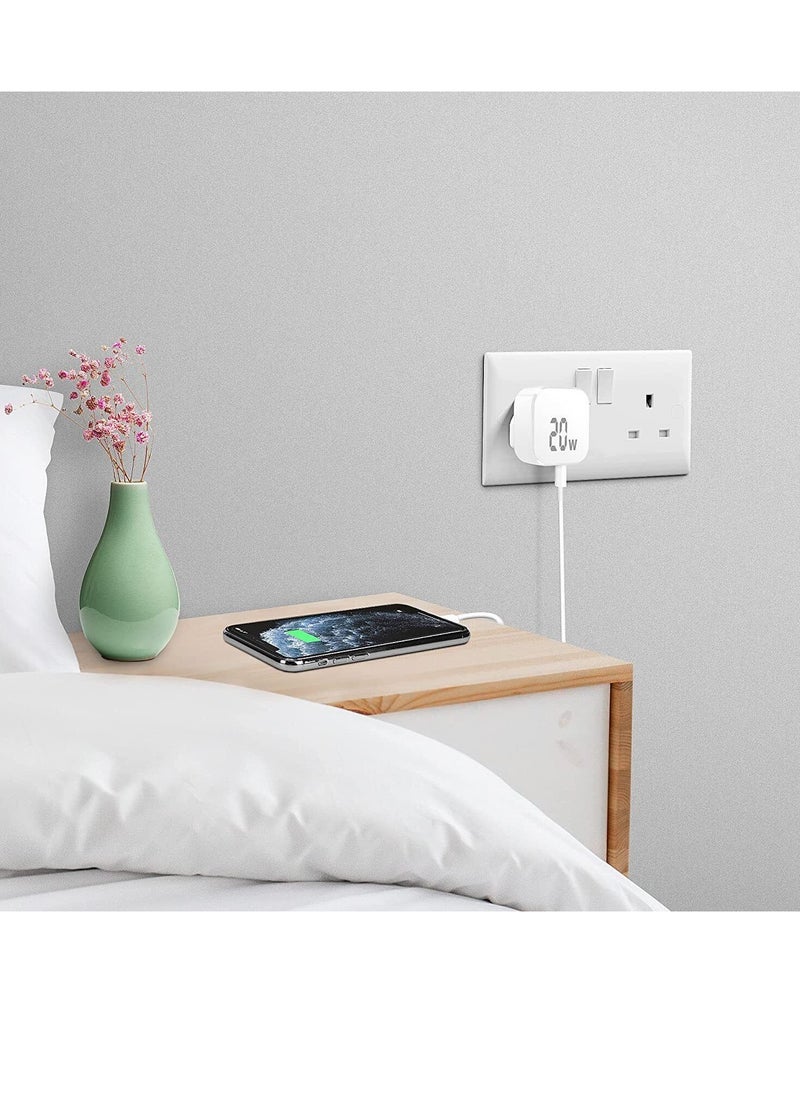 ELTRAZONE - FOR SAMSUNG GALAXY Z FLIP4 20W PD SUPER FAST CHARGER USB-C DUAL PORT UK PLUG - Image 1