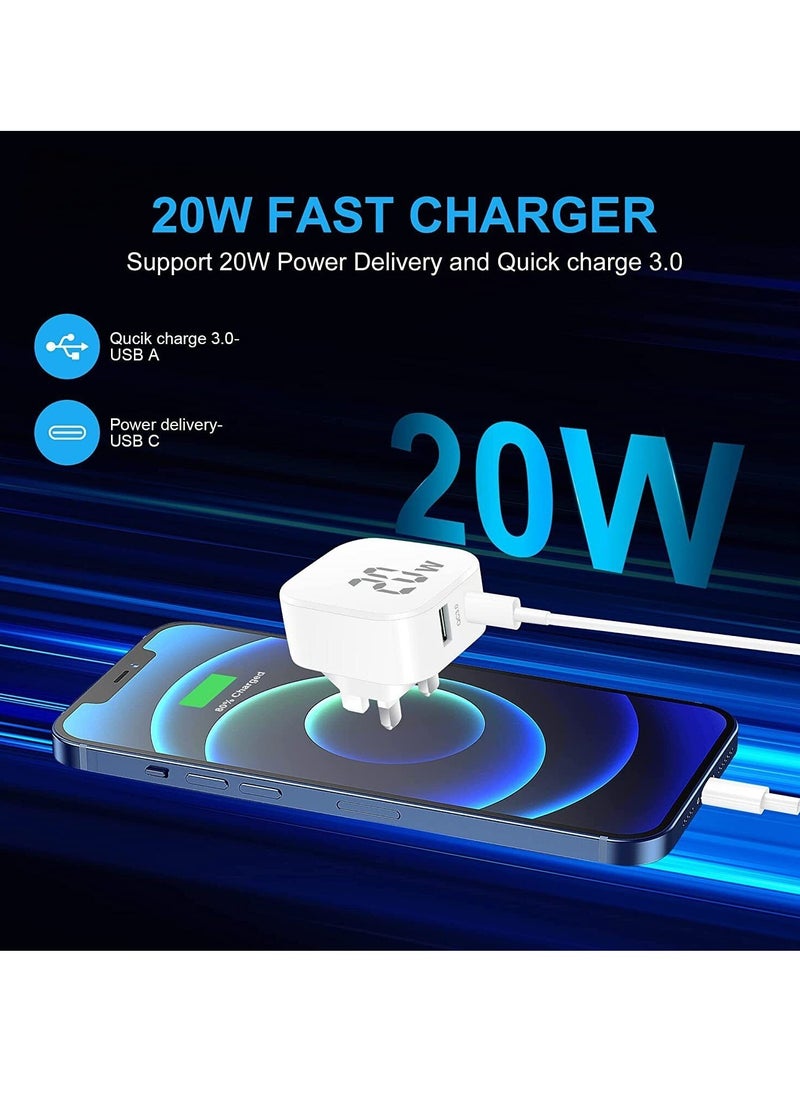 ELTRAZONE - FOR SAMSUNG GALAXY Z FLIP4 20W PD SUPER FAST CHARGER USB-C DUAL PORT UK PLUG - Image 1
