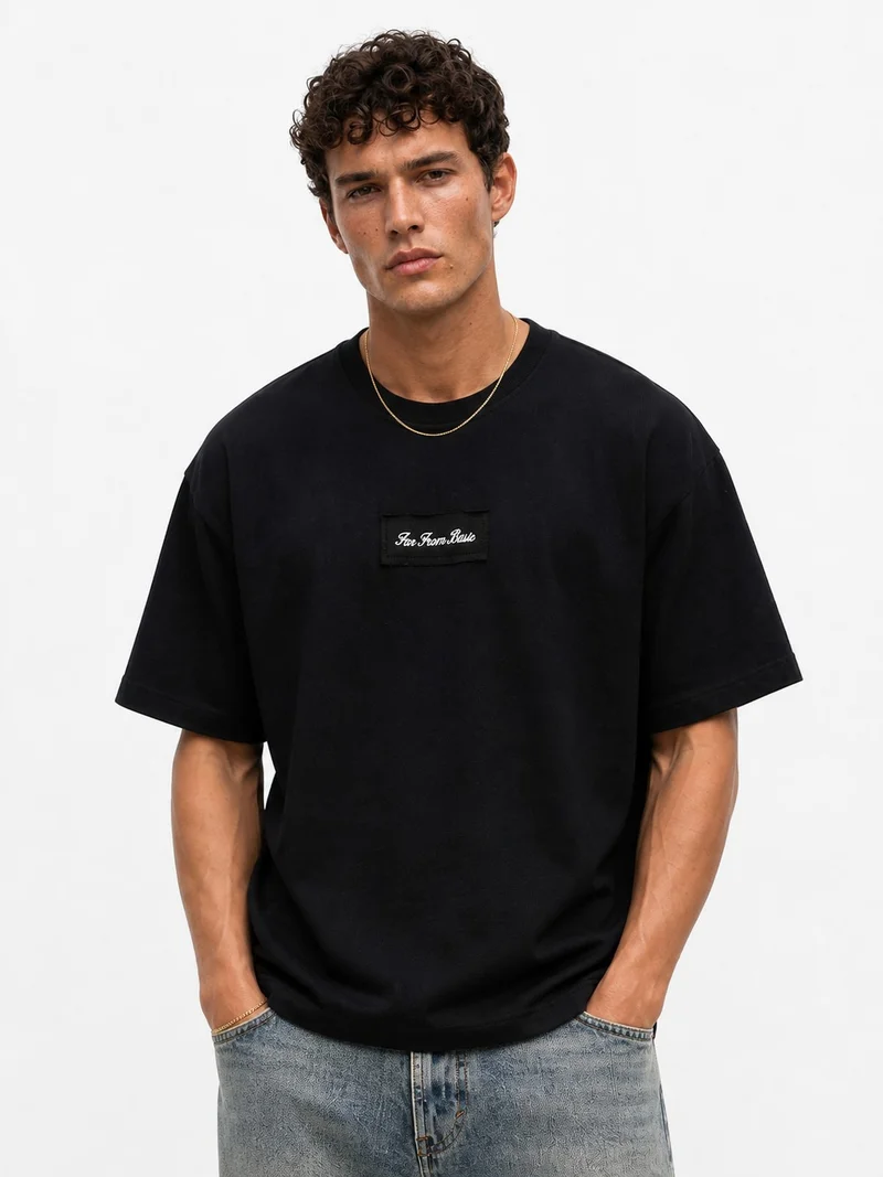 RESPIRE Men's FFB Embroidered Oversize T-Shirt Black