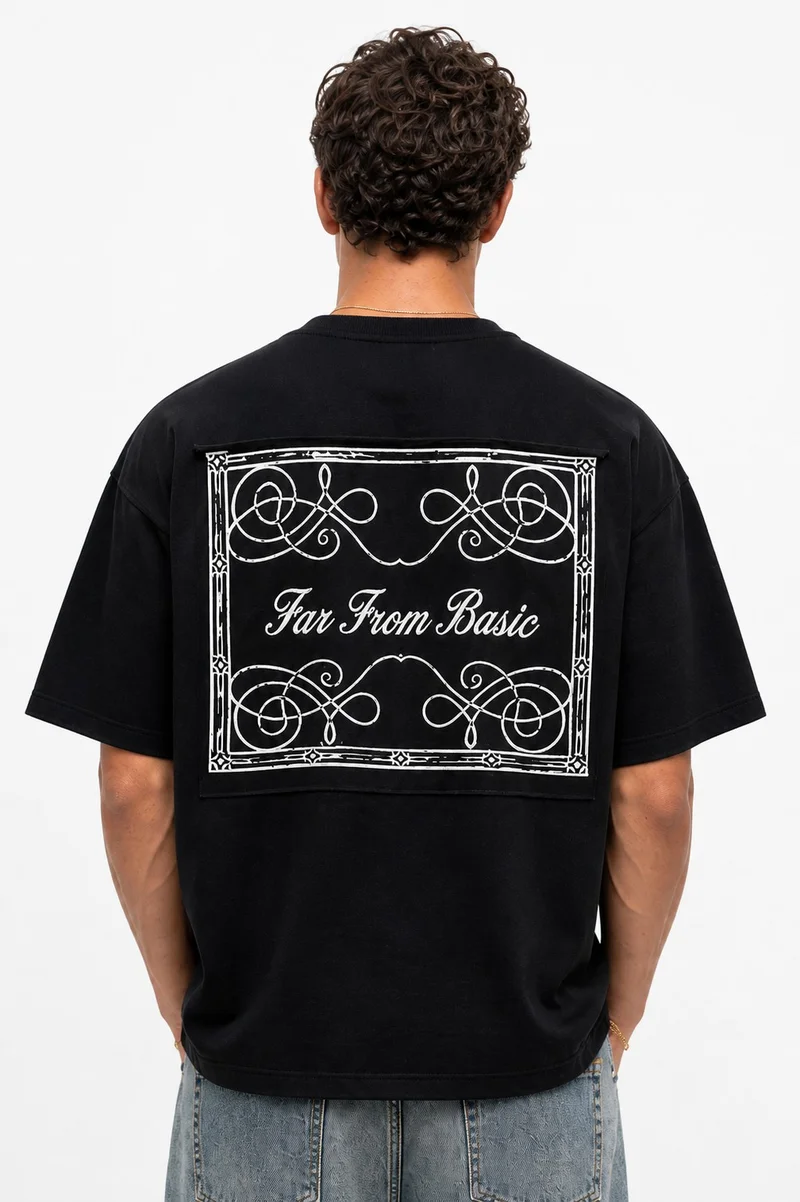 Respire Men's FFB Embroidered Oversize T-Shirt Black