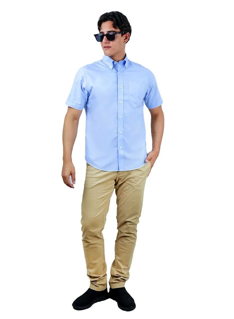 جيوردانو قميص رجالي قطني بأكمام قصيرة مقاوم للتجعد