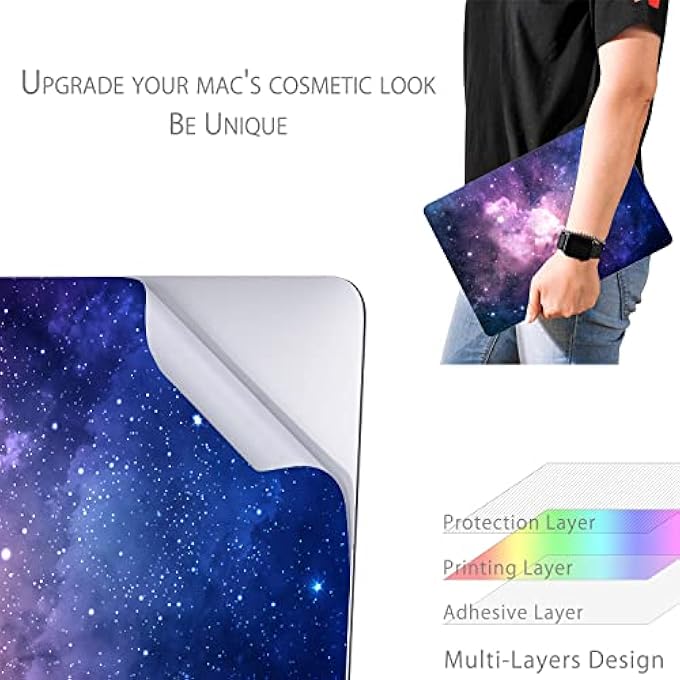 rayihni DECAL SKIN COMPATIBLE WITH 2024~2021 MACBOOK PRO 14 INCH (MODEL A3112 A3401 A3185 A2992 A2918 A2779) - PROTECTIVE AND DECORATIVE LAPTOP SKIN DECAL STICKER, ANTI-SCRATCH VINLY WRAP [NEBULA] - Image 2