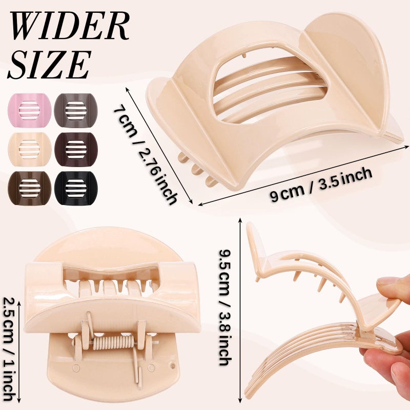 Obeoby 6 Pcs Flat Hair Clips, Medium Flat Claw Clips for Women Girls French Hair Barrettes Accessories - Image 2