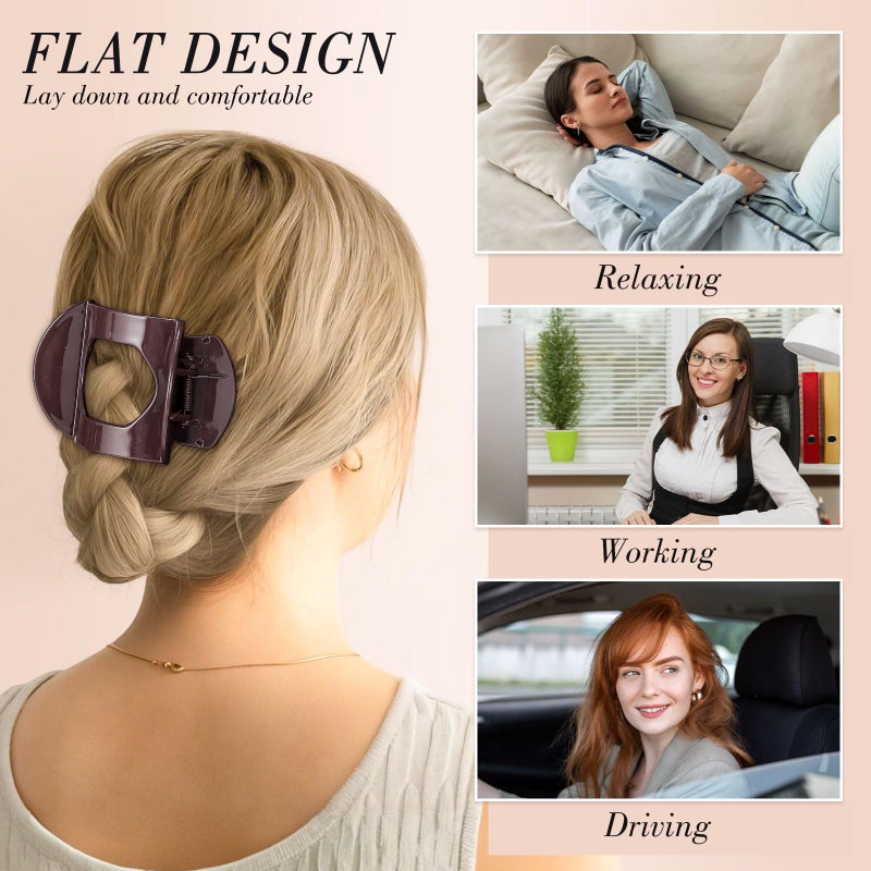 Obeoby 6 Pcs Flat Hair Clips, Medium Flat Claw Clips for Women Girls French Hair Barrettes Accessories - Image 5