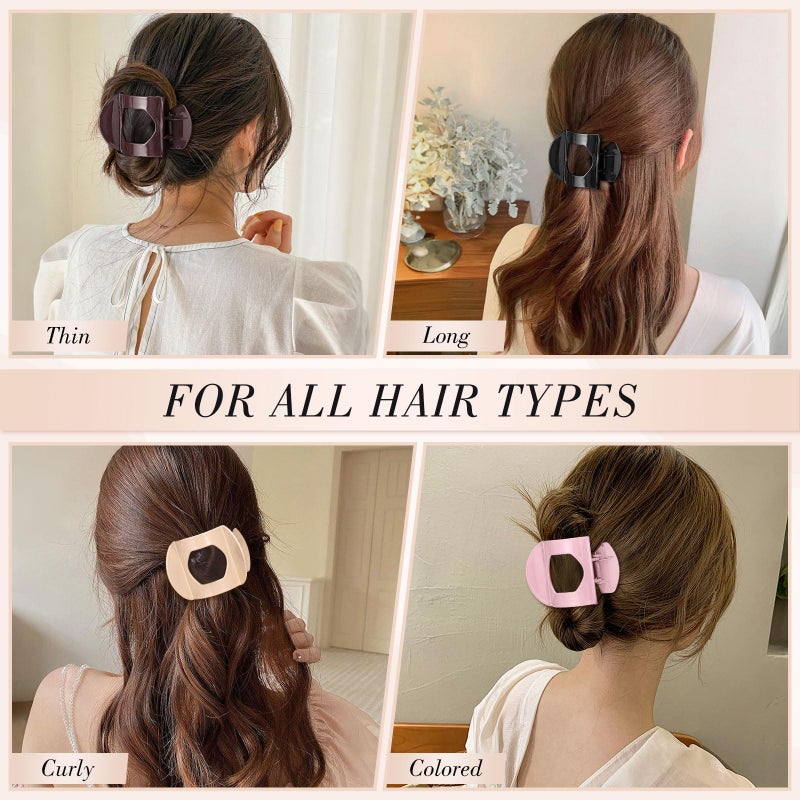 Obeoby 6 Pcs Flat Hair Clips, Medium Flat Claw Clips for Women Girls French Hair Barrettes Accessories - Image 3