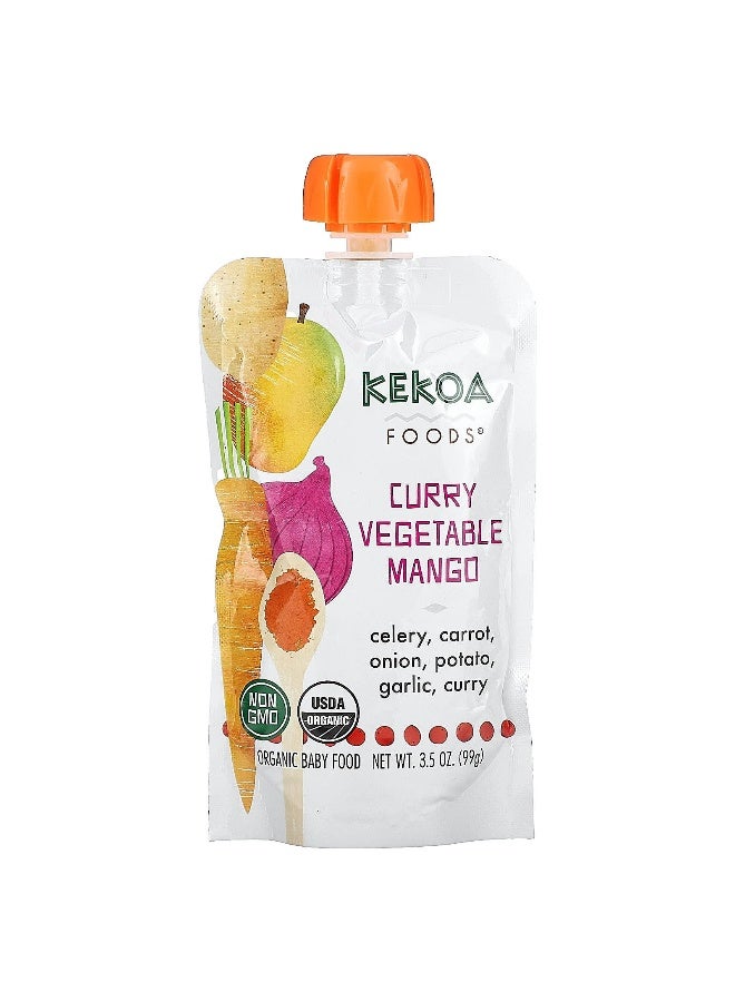 Kekoa Kekoa, Organic Baby Food, Curry Vegetable Mango, 3.5 oz (99 g)  - Image 1