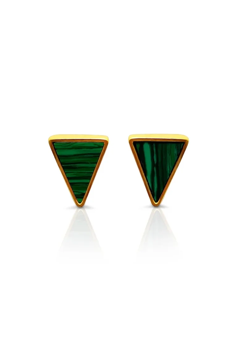 Hzmer Jewellery Bliss Malachite Earrings in Gold plated Sterling Silver