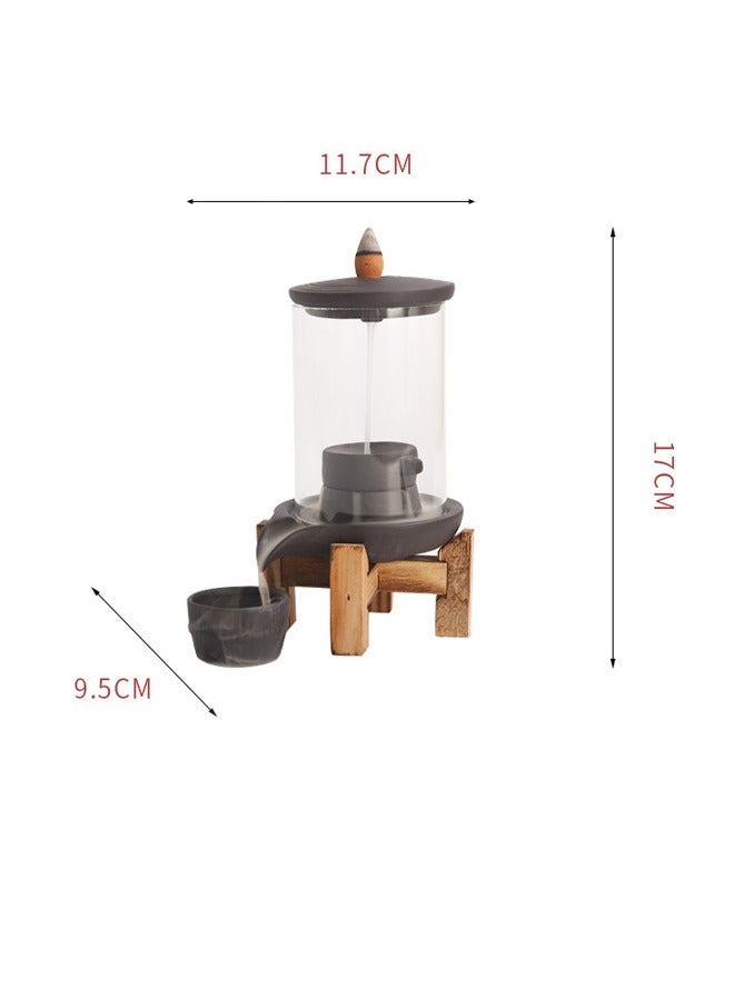 عام محرق معطر ذو تدفق عكسي إبداعي يعمل على نمط طاحونة حجرية، وهو زخرفة أثاث مكتبية قديمة الرائحة وتأتي مزودة بغطاء من الأكريليك. يقدم تجربة بصرية رائعة. - Image 4