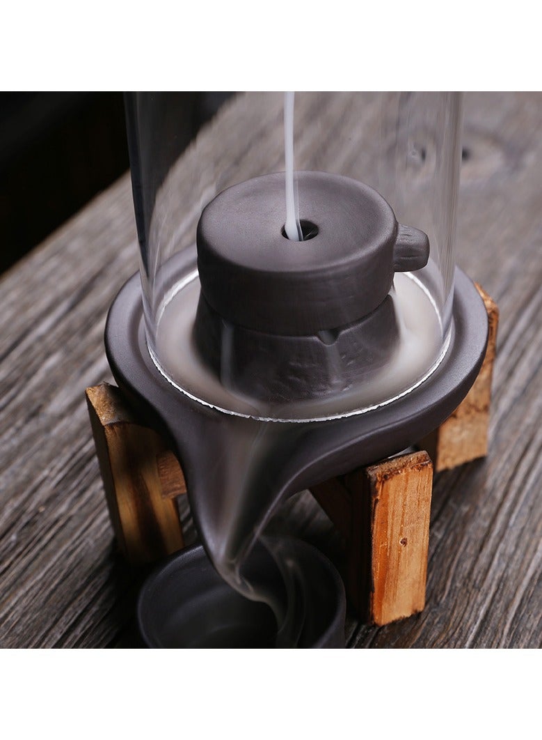 عام محرق معطر ذو تدفق عكسي إبداعي يعمل على نمط طاحونة حجرية، وهو زخرفة أثاث مكتبية قديمة الرائحة وتأتي مزودة بغطاء من الأكريليك. يقدم تجربة بصرية رائعة. - Image 2