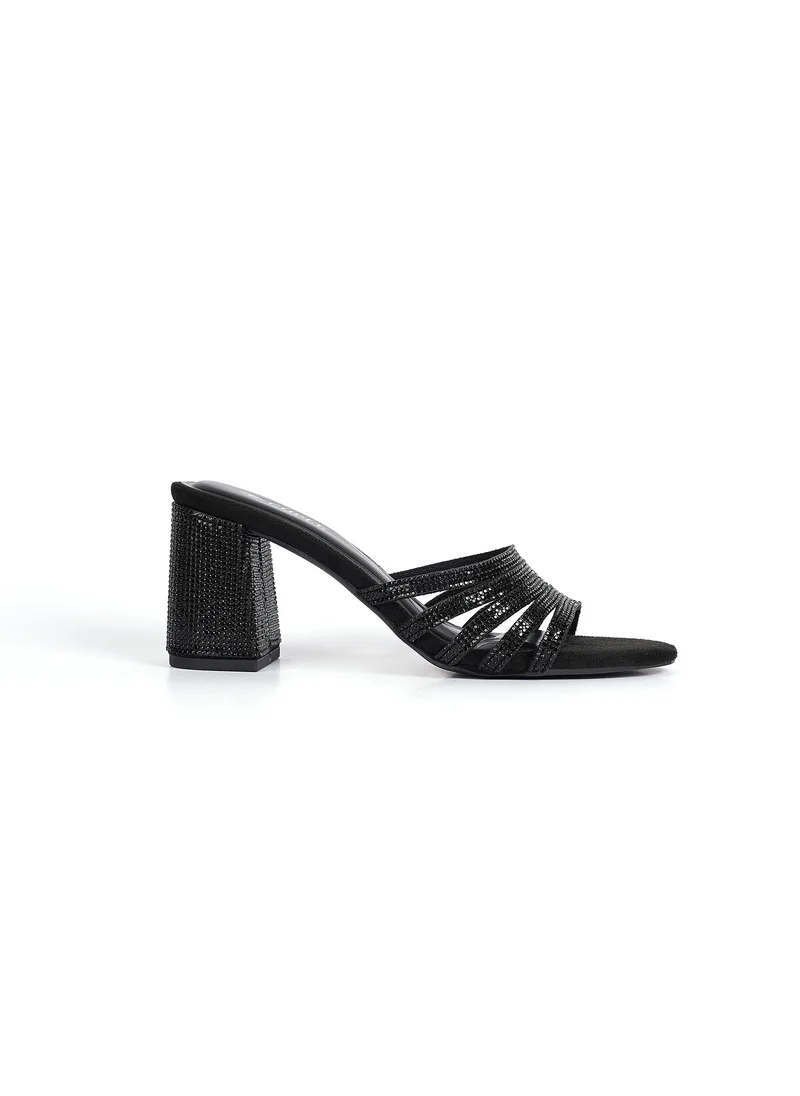 كيوبل Womens embelished heeled mule sandals