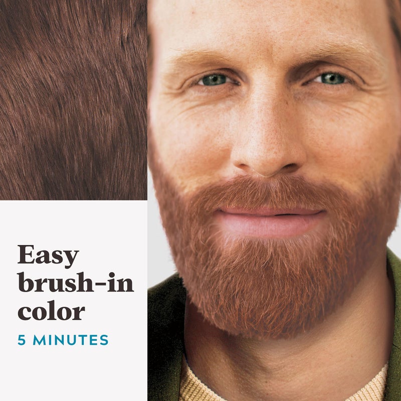 Just For Men Mustache & Beard, Beard Dye for Men with Brush, With Keratin Biotin Aloe and Coconut Oil for Healthy Facial Hair - Light Red Brown, M-27, Pack of 1 (Packaging May Vary) - Image 4
