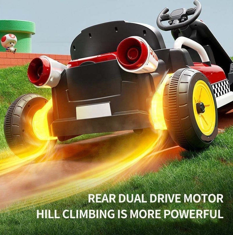 Super Mario NEW24V Kids Electric Mario Drfiting Retractable-Length Go-Kart With Remote Control Music LED Lighting★ - Image 2