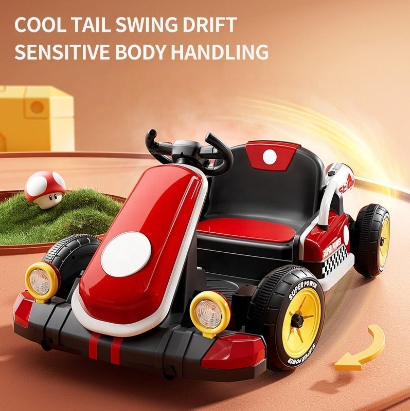 Super Mario NEW24V Kids Electric Mario Drfiting Retractable-Length Go-Kart With Remote Control Music LED Lighting★ - Image 4