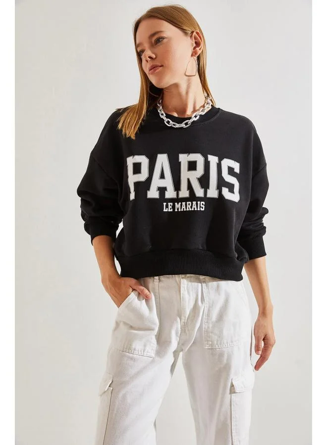 Ginger  Crew Neck Oversize Varsity Sweatshirt for Women | Best Price UAE