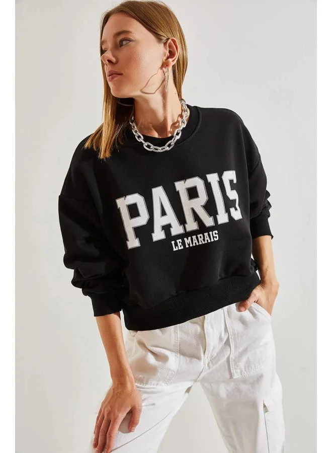 Ginger  Crew Neck Oversize Varsity Sweatshirt for Women | Best Price UAE