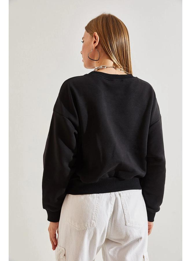 Ginger Crew Neck Oversize Varsity Sweatshirt - Image 2